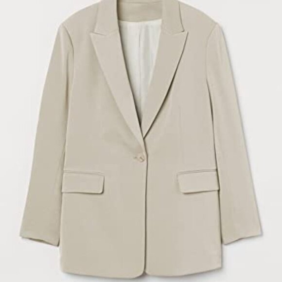 Notched Lapel Blazer Jacket Classic Fit Business Casual Lightweight Polyester - Picture 7 of 8